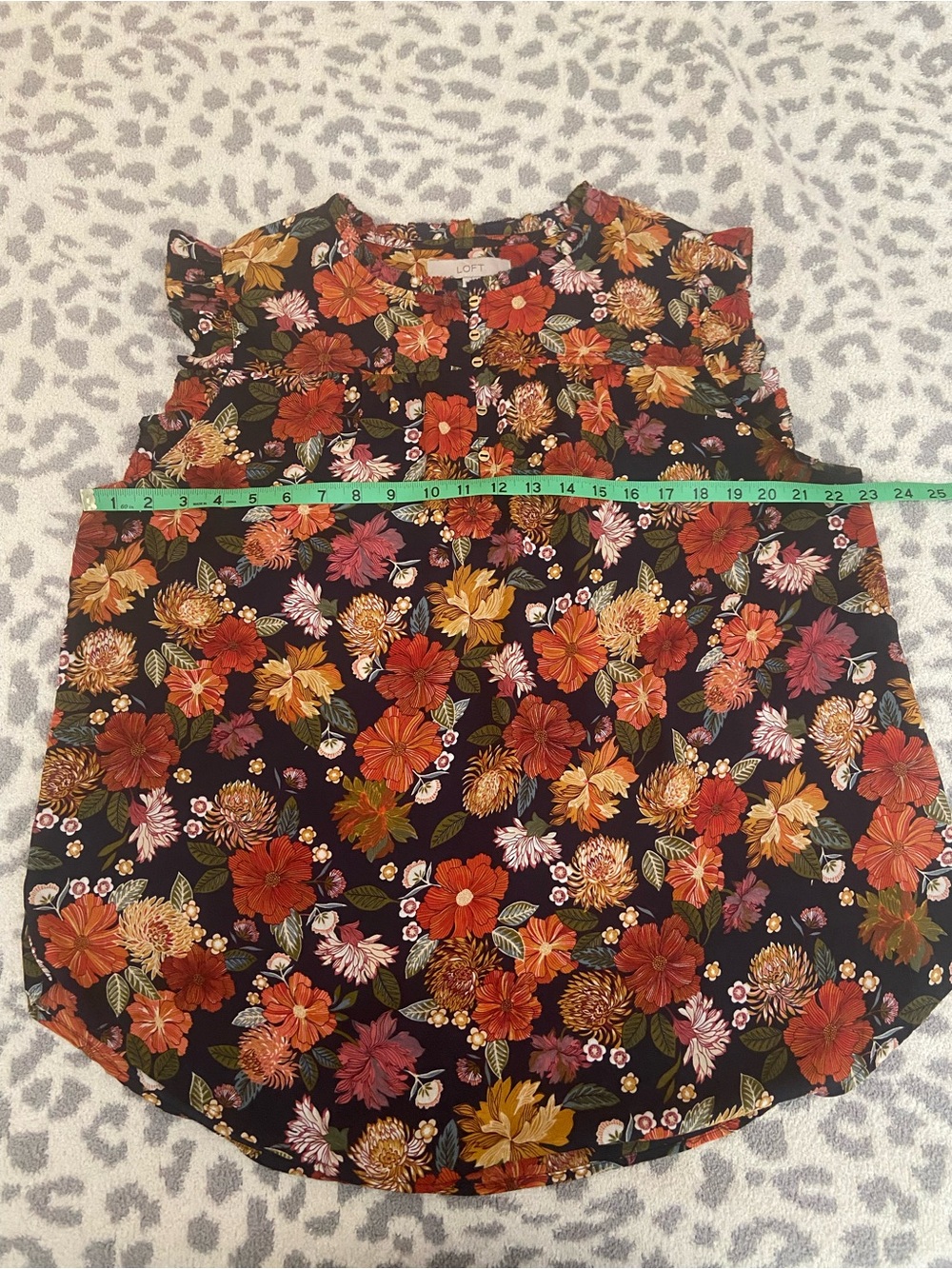 LOFT FLORAL SLEEVELESS BLOUSE SIZE XL - Picture 5 of 8